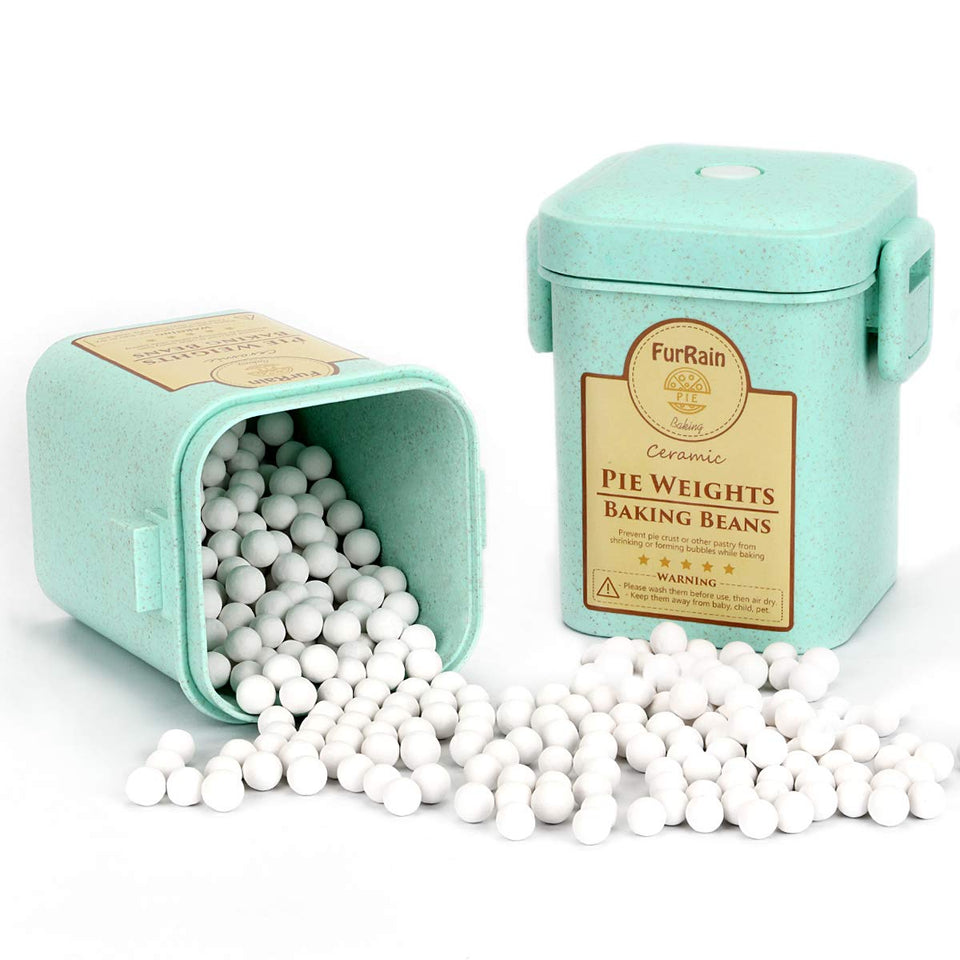FurRain ceramic pie weights 10mm close-up for even blind baking.