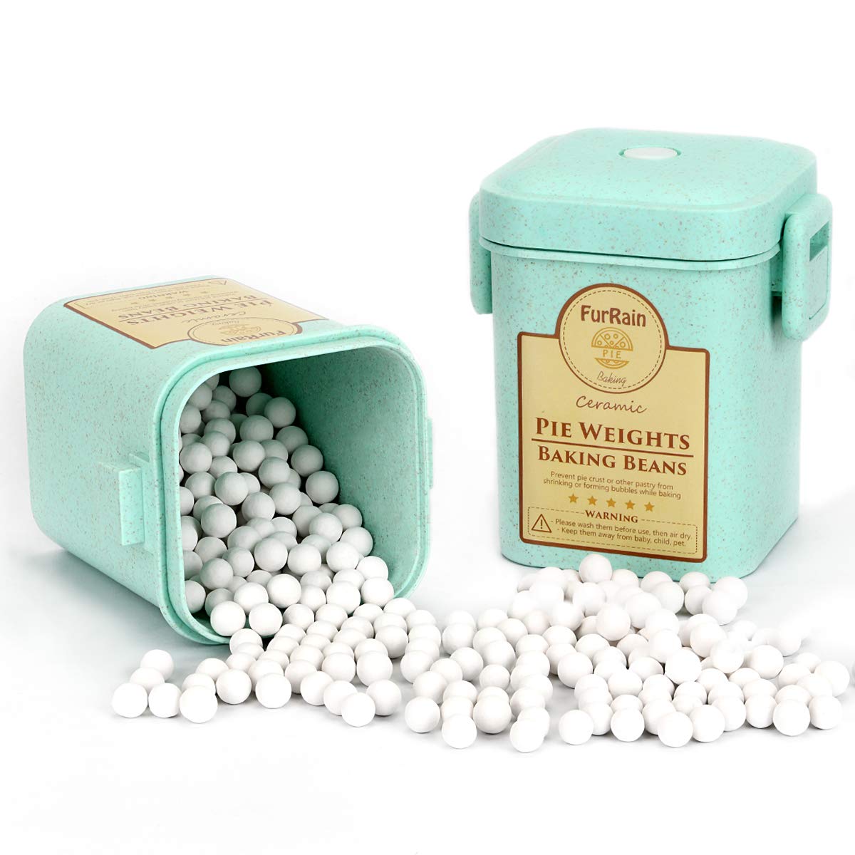 FurRain ceramic pie weights beads for even blind baking.