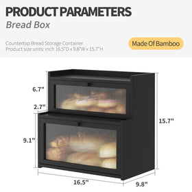 Furshus bread box window with acrylic panel to view contents at a glance