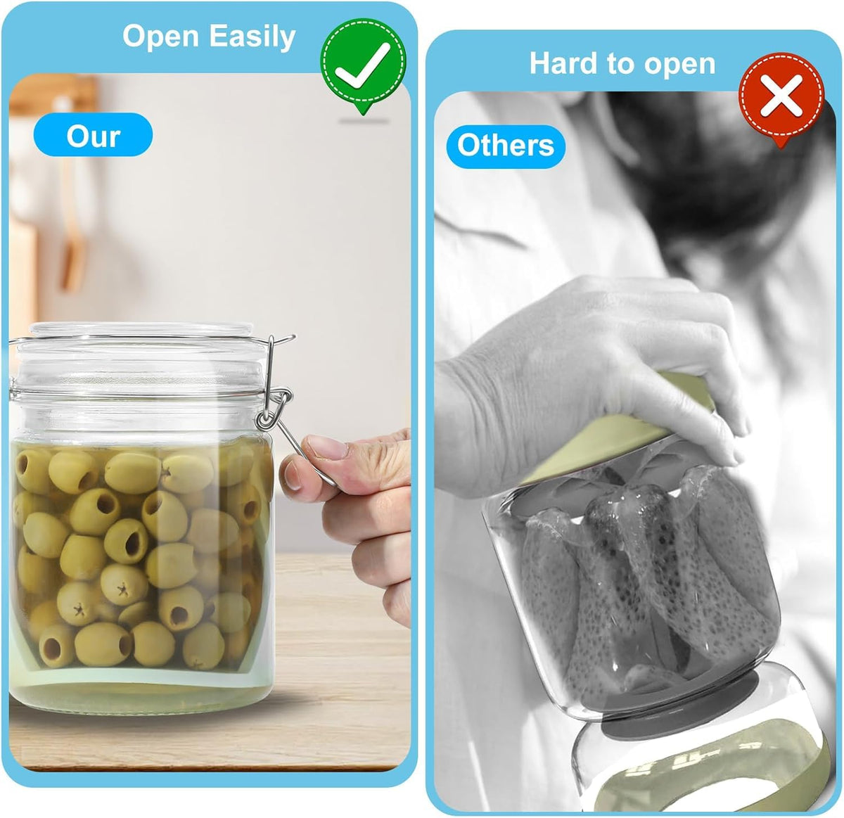 Fridge-safe Furwarmy jar keeps pickles cool and ready to grab