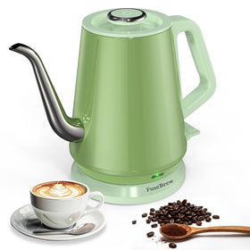 FuseBrew Gooseneck Kettle front view in green for precise pour control