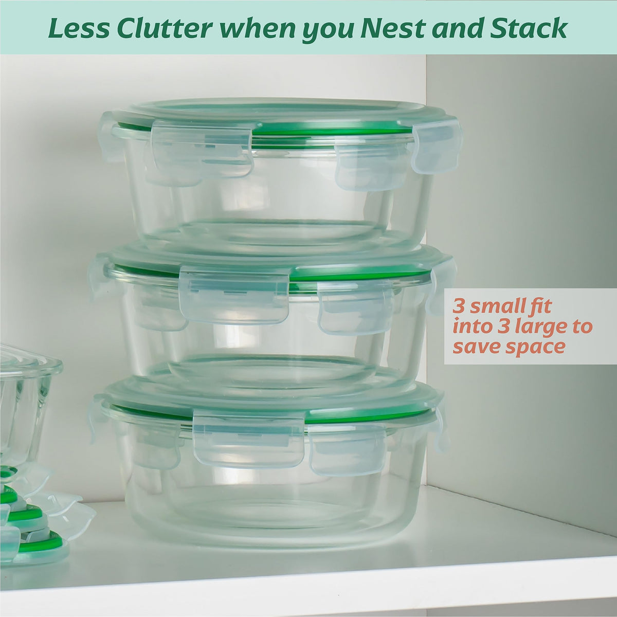 Fusion Gourmet dishwasher-safe glass containers simplify post-meal cleanup.