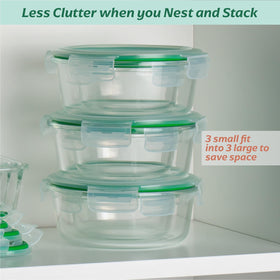 Fusion Gourmet dishwasher-safe glass containers simplify post-meal cleanup.