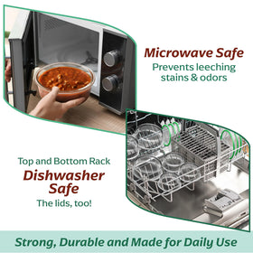 Fusion Gourmet leak-proof lids prevent spills during transport.