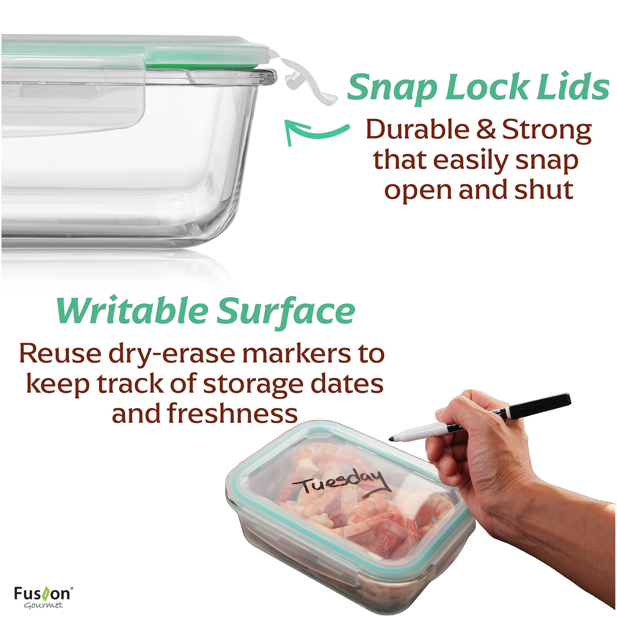 Fusion Gourmet microwave and oven-safe glass supports quick reheating