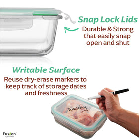 Fusion Gourmet microwave and oven-safe glass supports quick reheating