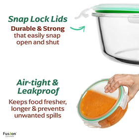 Fusion Gourmet microwave-safe containers heat meals quickly and evenly.
