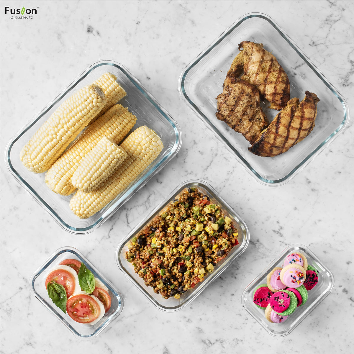 Fusion Gourmet two small 12-5oz containers nest together to save space