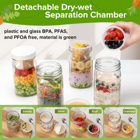 Fusnugk leak-proof jar keeps dressings separate during transport.