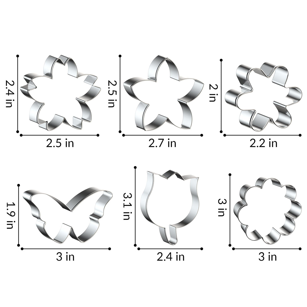 FUSOTO tulip cookie cutter creates elegant tulip cookies.