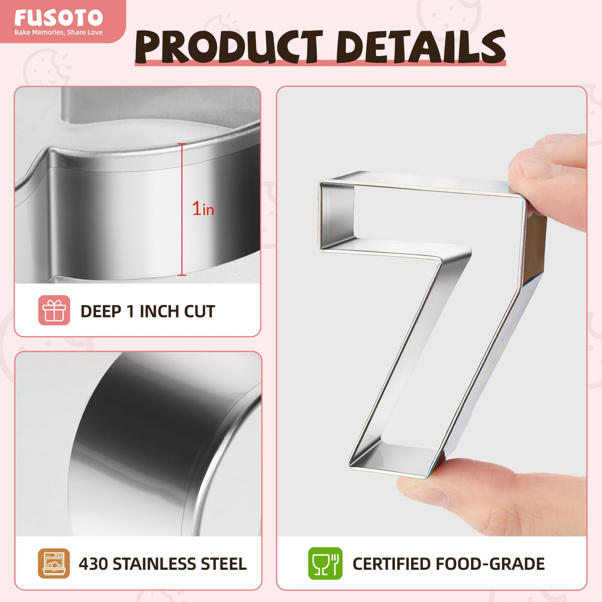 FUSOTO fondant decorating cutters for precise number designs.