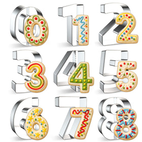 FUSOTO number cookie cutters set 0–8 for fun cookies and party treats.
