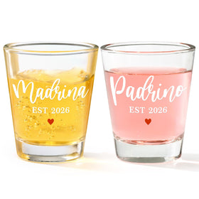 Futtumy godparents gift two-ounce shot glasses, front view for memorable toasts.
