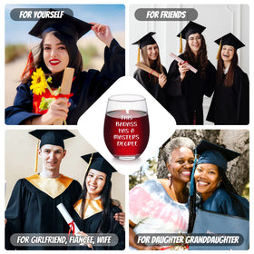 Futtumy Masters Degree stemless wine glass hand hold, comfortable daily use.