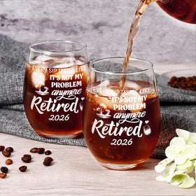Futtumy glass with humorous not my problem anymore message