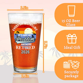 Futtumy office party toast-ready glass with a bold retirement message.