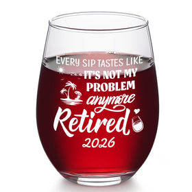 Futtumy retirement glass with 2026 engraving for a milestone toast