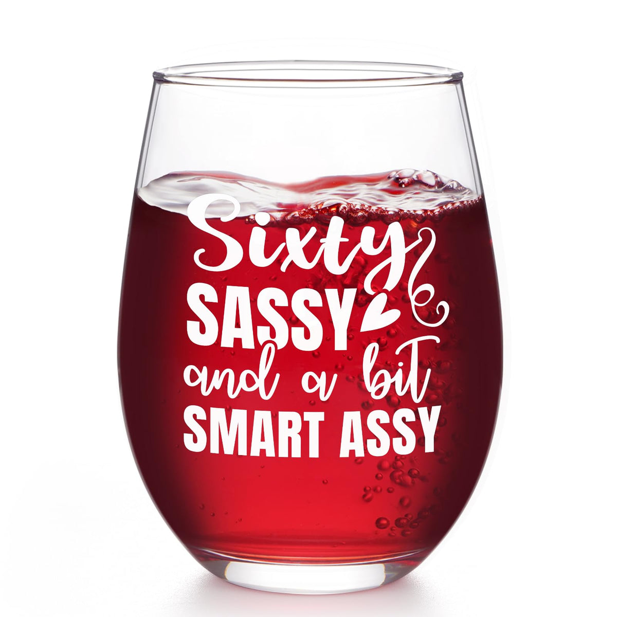 Futtumy sixty-sassy wine glass for 60th birthday, elegant and sturdy.