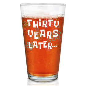 Futtumy thirty-years-later beer glass, front view, nostalgic sipping and gifting.