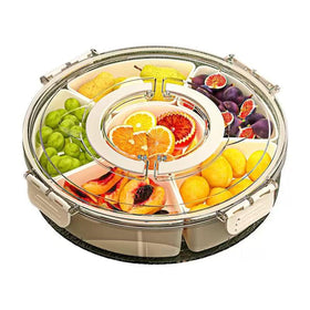 Fuukou divided snack tray with lid showing organized compartments and lid for freshness