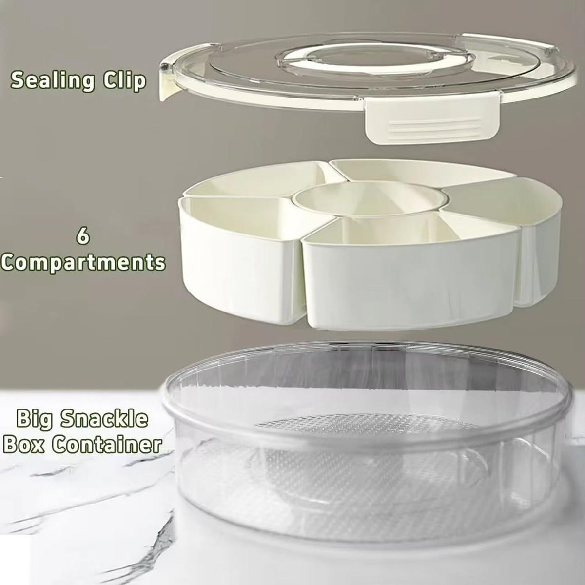 Fuukou round portable snack tray with handle ready for on-the-go use