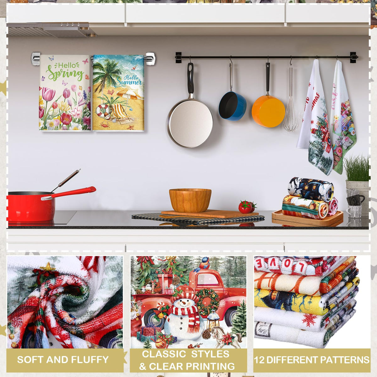 FuWeave patriotic towels, flag-inspired design, great for drying dishes