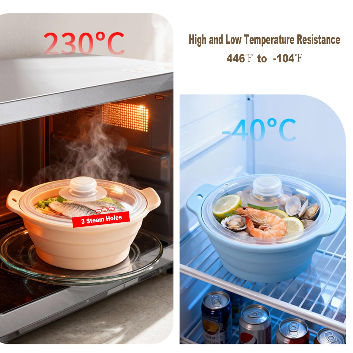 FUYXINGXY foldable steamer saves kitchen space when not in use.