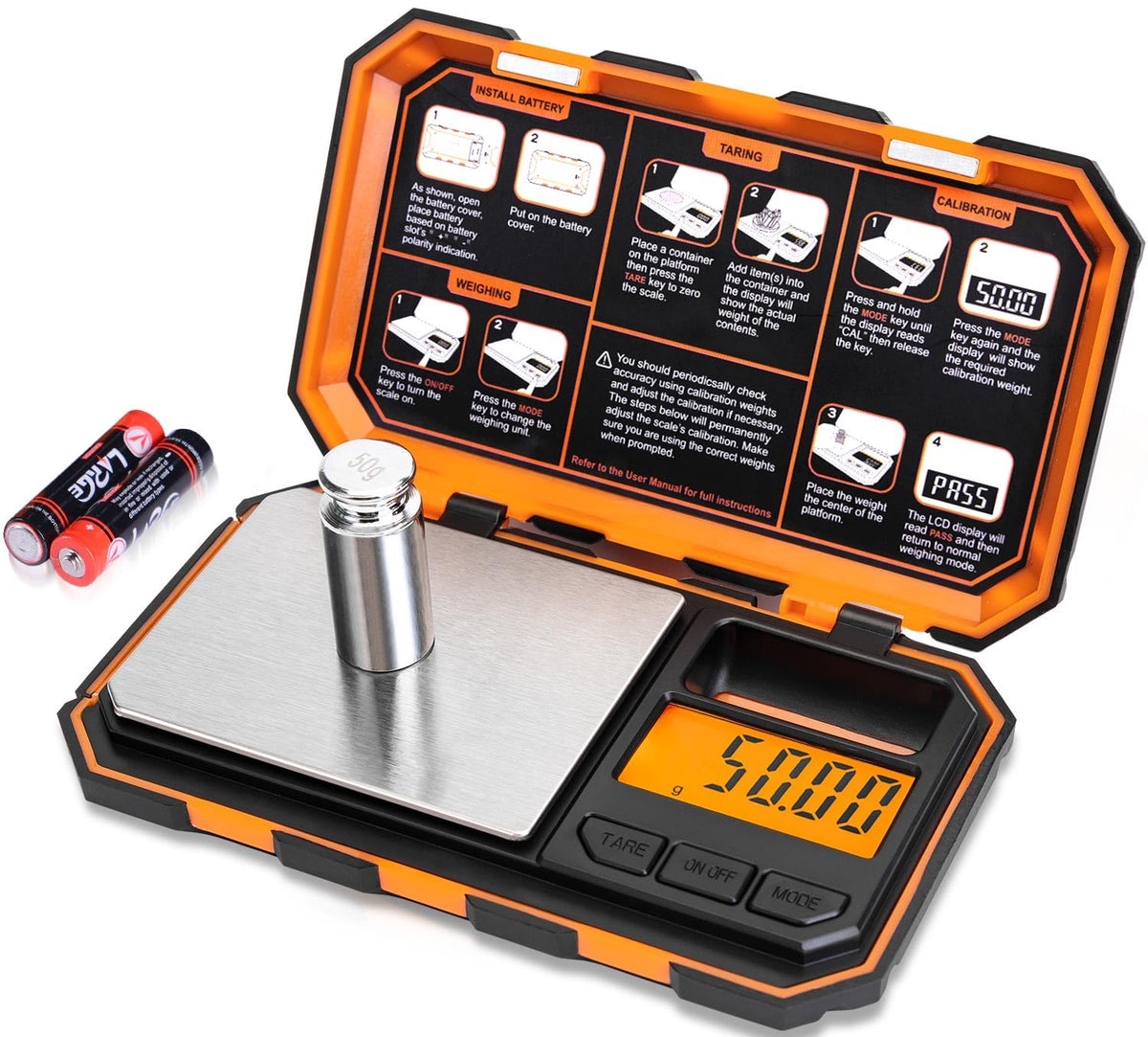 Fuzion pocket scale display with backlight for quick readings