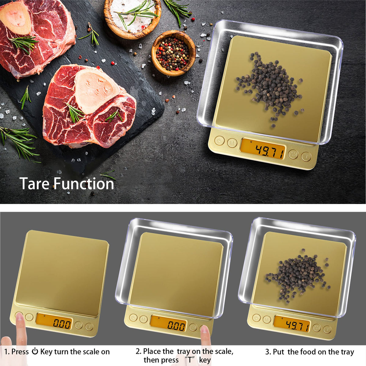 Fuzion Digital Scale includes multiple units and tare for flexible measurement tasks.