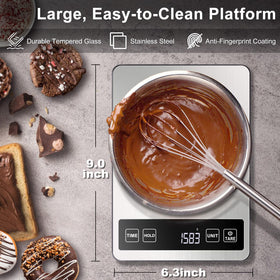 Fuzion Food Scale shows ultra-clear LED display from any angle