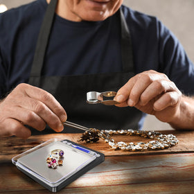 Fuzion gram scale showing six units with back-lit display for easy reading