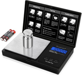 Fuzion Gram Scale front view showing compact pocket design and sleek surface for precise measurements