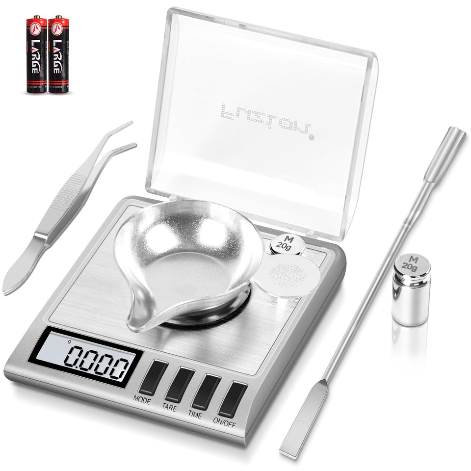Fuzion milligram scale with compact design enables precise readings on the go.
