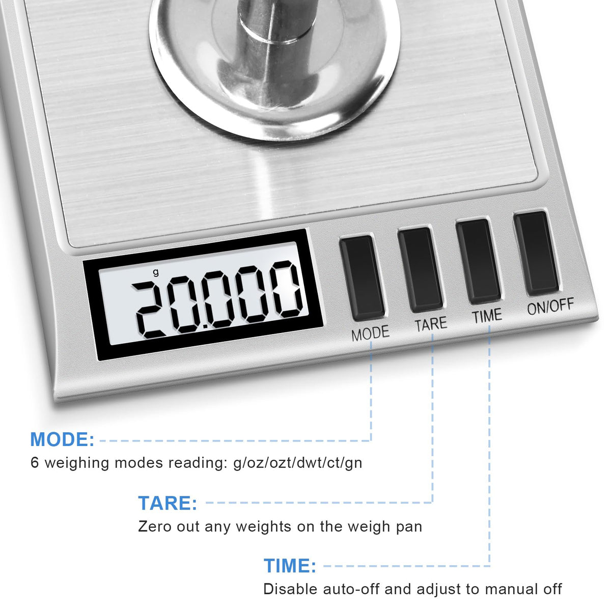 Fuzion stainless steel platform and flip cover protect the weighing surface.