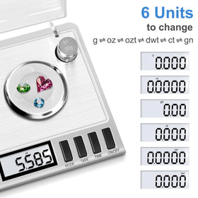 Fuzion scale tare function demonstrates net weight accuracy with the pan.