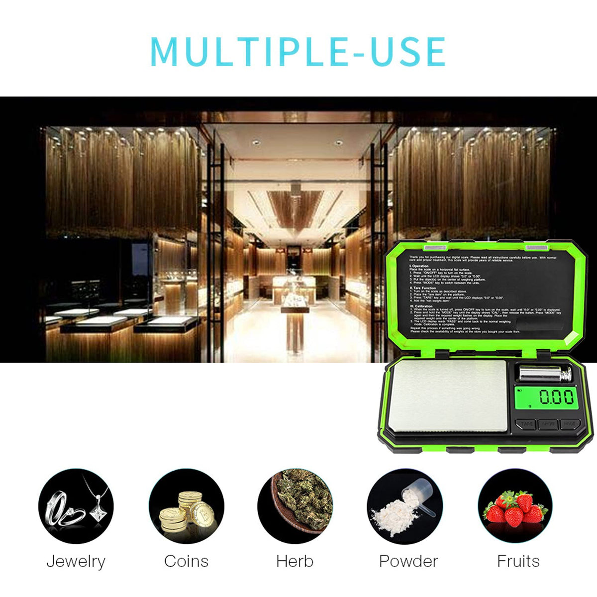 Ideal for weighing jewelry, herbs, or small items with Fuzion