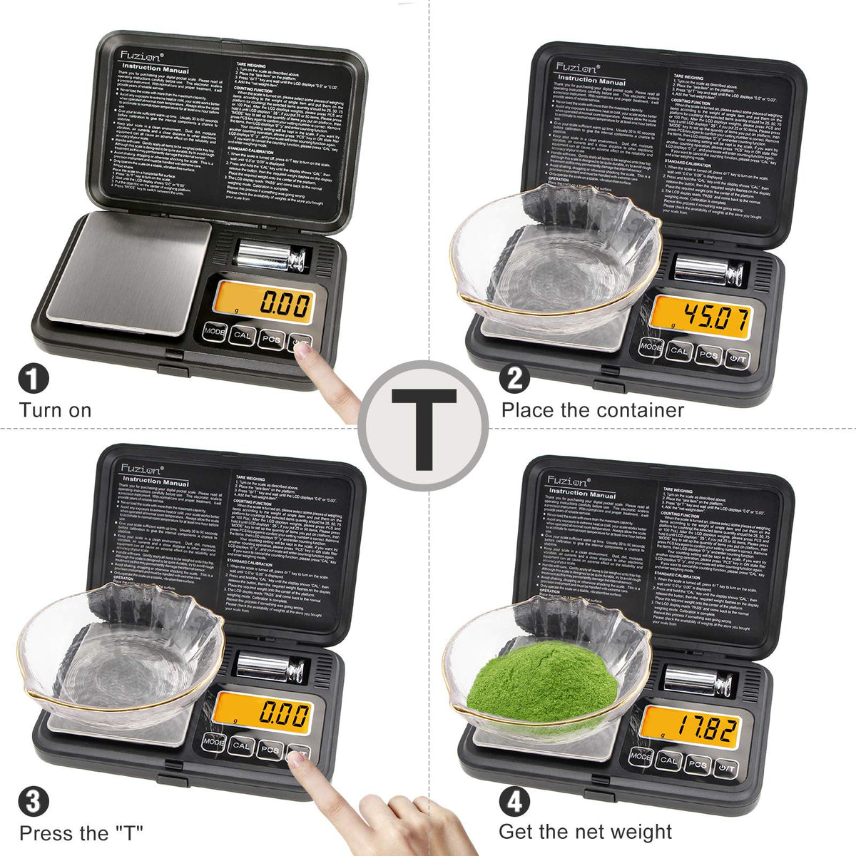 Fuzion pocket scale compact size fits in a pocket for on-the-go weighing.