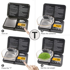 Fuzion pocket scale compact size fits in a pocket for on-the-go weighing.