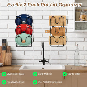 Fvellix pack of 2 lid racks boosts kitchen organization and quick access