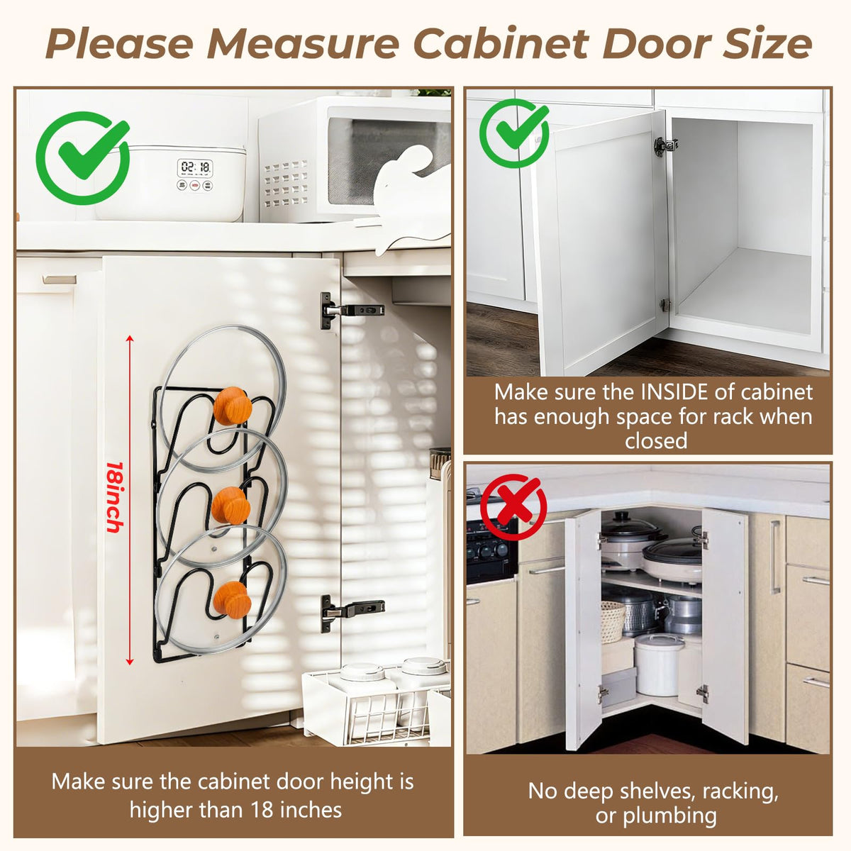 Fvellix pot lid holder wall mount provides sturdy, rustproof storage for lids