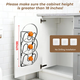 Fvellix pot lid organizer under sink keeps clutter off the counter