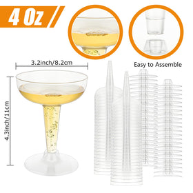 FVIEXE disposable champagne glasses two-piece assembly for quick party setup.