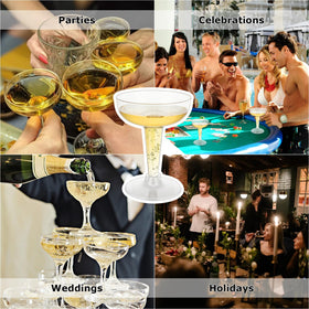 FVIEXE versatile plastic glasses for drinks and desserts at festive events.