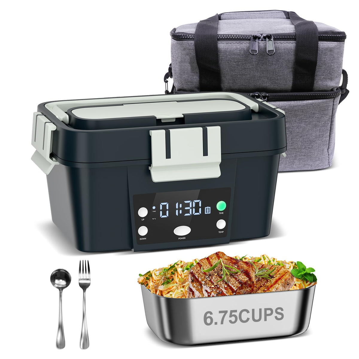 FVW heated lunch box battery powered for hot meals on the go.