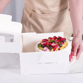 fwipiyo 10x10x5 inch cake box fits pies cupcakes donuts