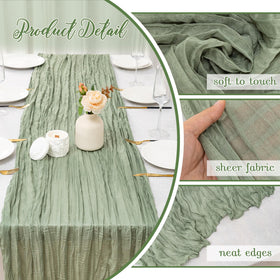 Fwxdbwyl sage green table runner soft-touch fabric enhances table feel for guests.