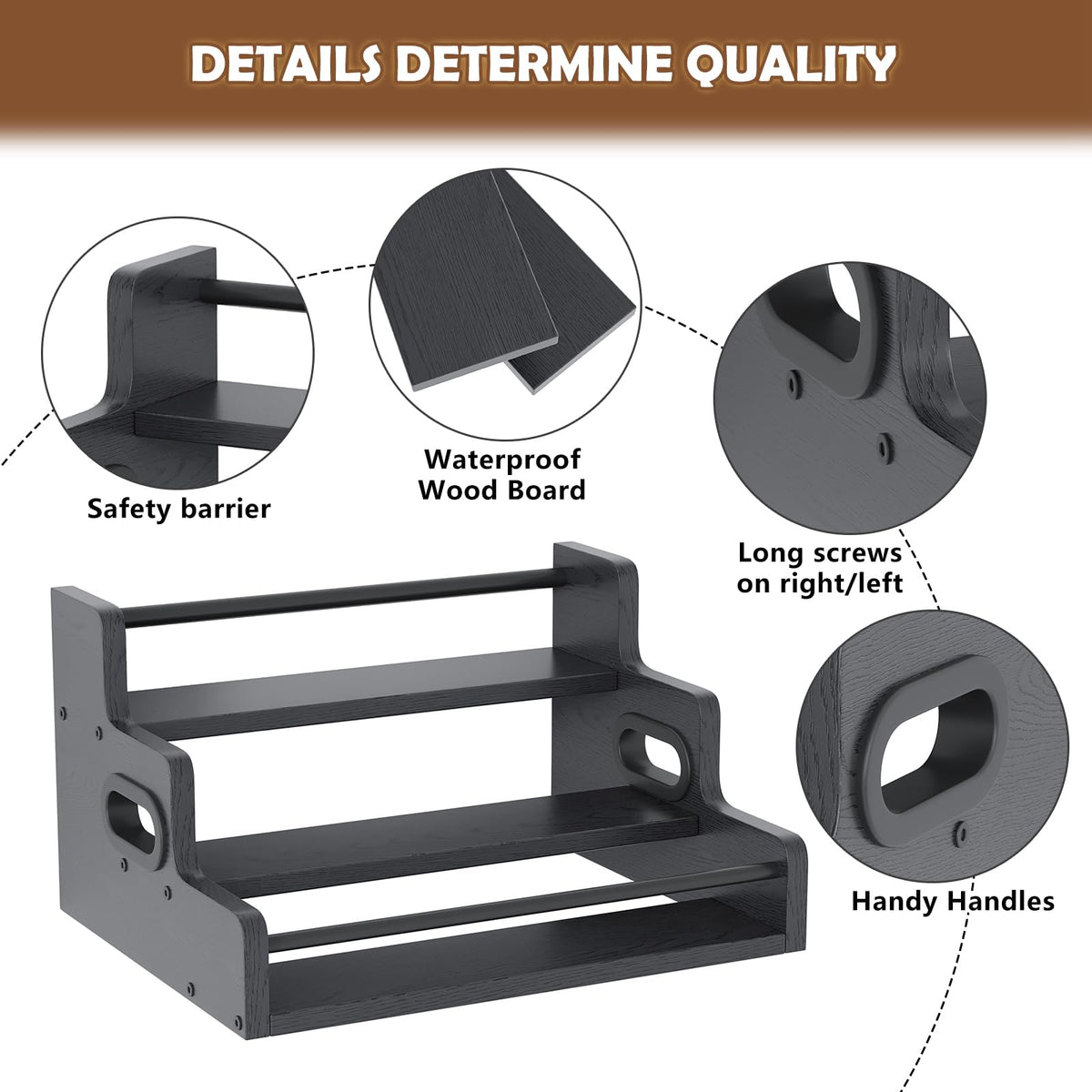 Fxacyem engineered wood construction provides sturdy bottle support.