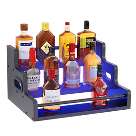 Fxacyem liquor display 3-tier shelf highlights bottles for easy viewing.