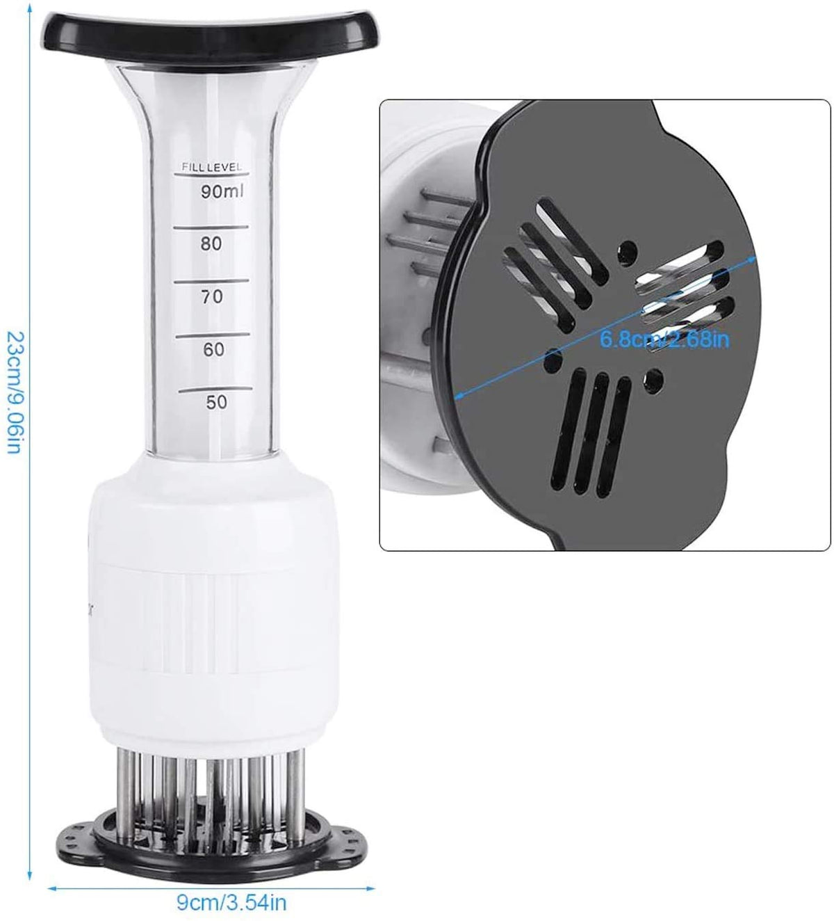 FYANER sauce injector in action for juicy, evenly flavored meat.