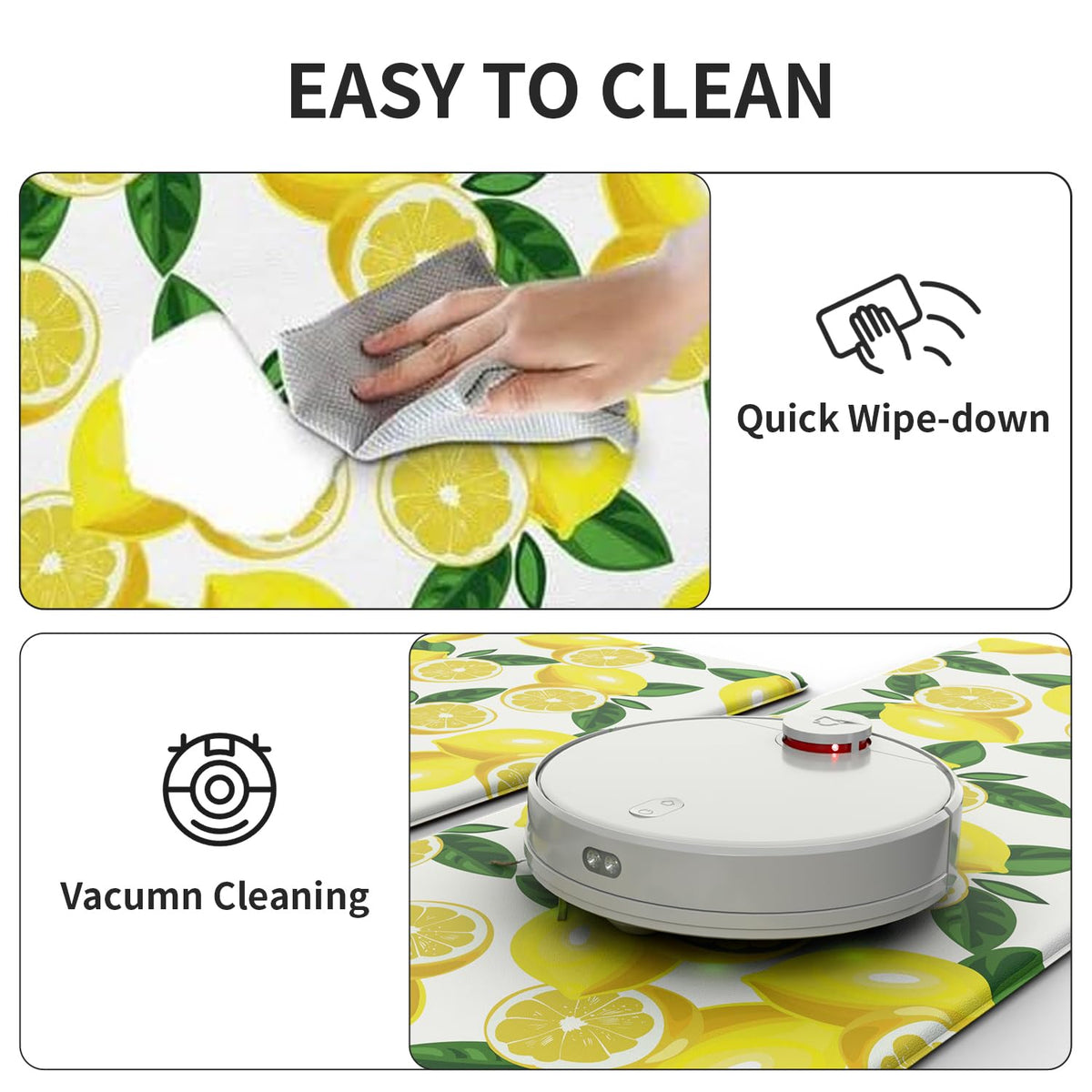 FYATHM Lemon Kitchen Mat versatile-uses suitable for kitchen, sink, office and bedroom